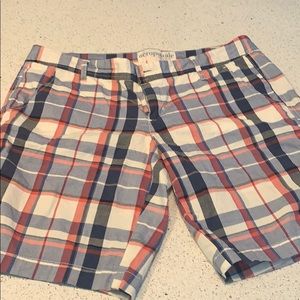 Blue and Red Bermuda Shorts